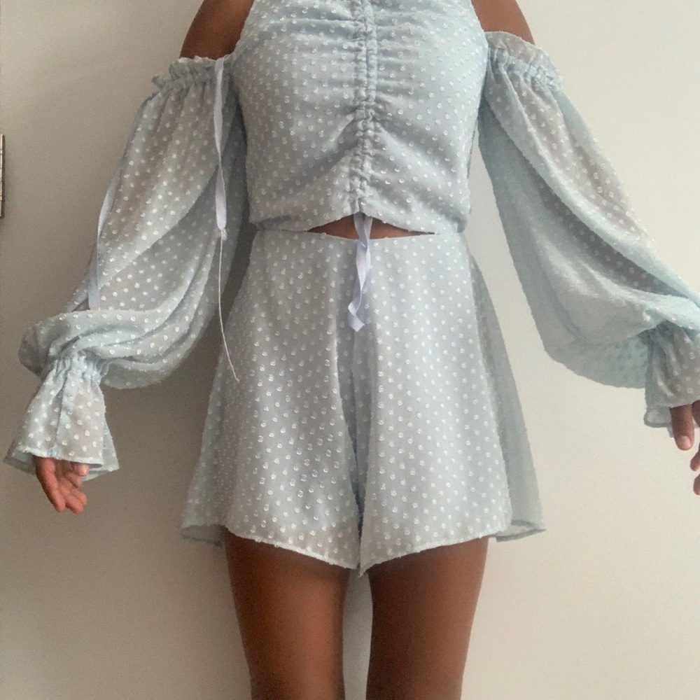 Light blue romper dress